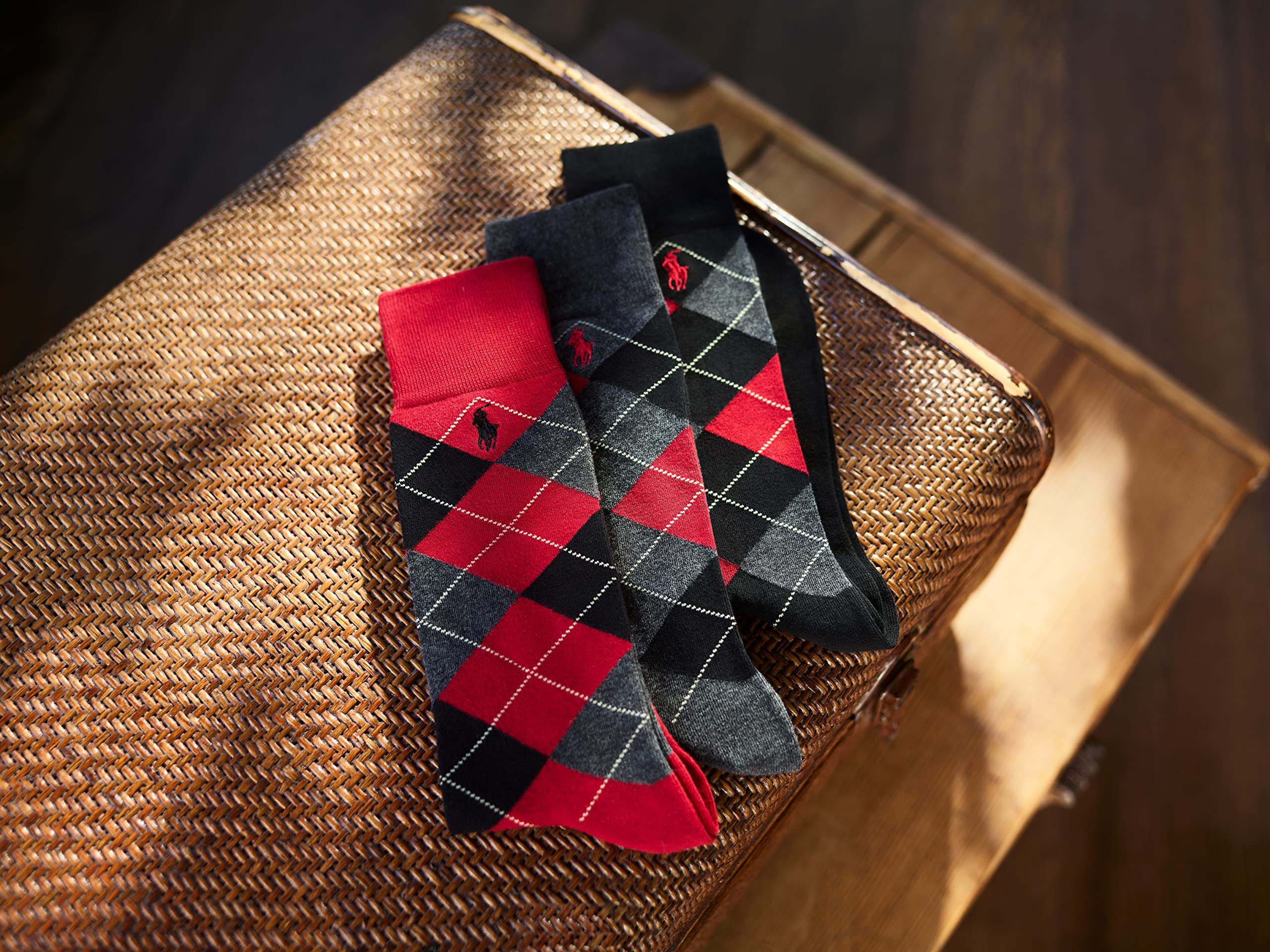 POLO RALPH LAUREN Men's Argyle Pattern Dress Crew Socks (3-Pack)