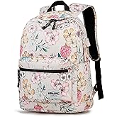 Kinmac Laptop Backpack with USB Charging Port for Laptop Up to 15.6 Inch Men Women Travel Outdoor Backpack (Floral)