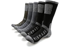 MIRMARU Men's 5 Pairs Multi Performance Outdoor Sports Hiking Trekking Crew Socks
