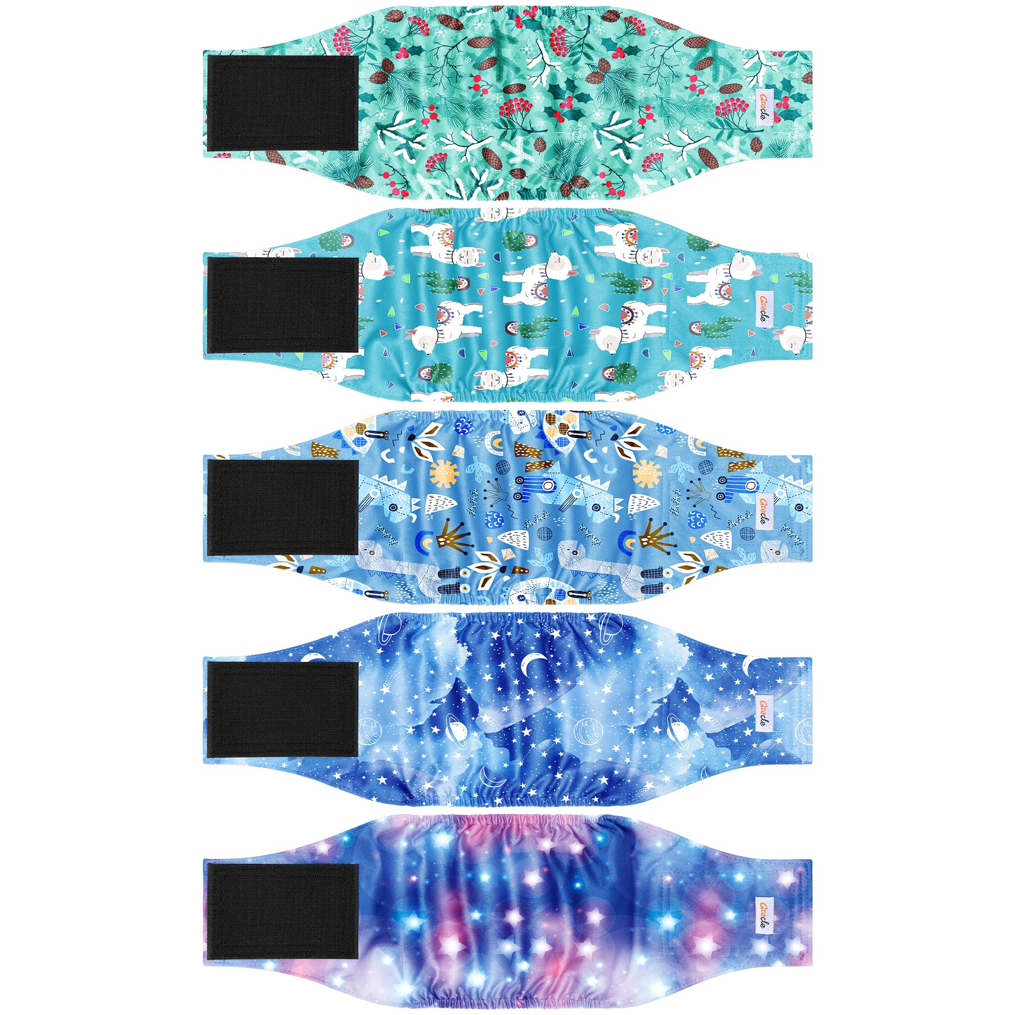 Photo 1 of 5 Pack Dog Diapers Male Reusable, Premium Belly Bands for Dogs, High Absorbing Male Dog Pee Wraps for Doggie in Incontinence or Excitable Urination Galaxy S