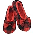 Snoozies Buffalo Plaid Ballet Slippers for Women Indoor, Ballerina Slipper Socks Non-Skid, Ballet House Slippers for Women