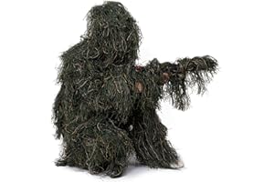 NINAT Ghillie Suit Woodland Or Desert Camouflage Forest 3D Leafy Gear Jungle Hunting Camouflage Clothing 4-Piece + Bag