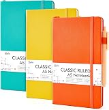 feela A5 Notebooks Multipack 3 Pack Ruled 128 Pages 21x13cm Yellow Orange