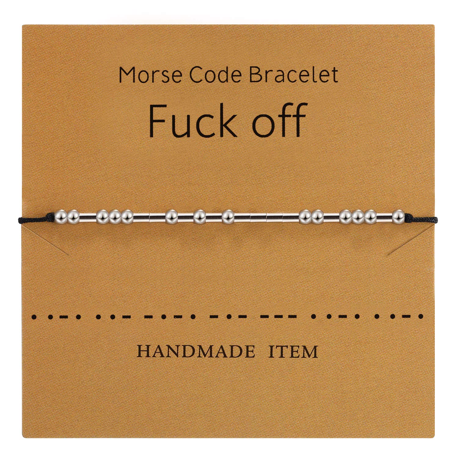 Morse Code Bracelet Beads on Silk Cord Bracelet Silver Secret Code Bracelet Gift Jewelry (For Friends)