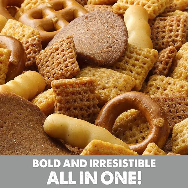 CHEX MIX BOLD PARTY BLEND SAVORY SNACK MIX, SNACKS, FAMILY SIZE, 13.5 OZ