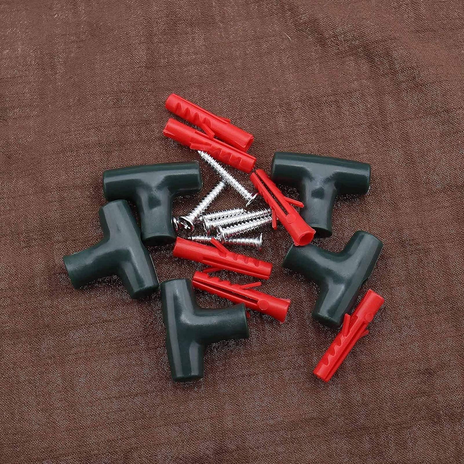 30 Pieces Garden Mesh Wire T Clips Garden Wall Mesh Fencing Panel Supporting Clips for Climbing Trellis Plants (Dark Green)