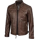 Decrum Leather Jacket Men - Cafe Racer Style Real Lambskin Leather Jackets For Men