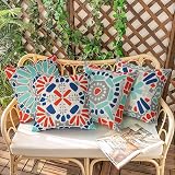 Weldomcor Waterproof 18x18 Cushion Covers Set of 4 Boho Outdoor Pillow Cases view 2