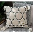 YugTex Mr & Mrs Embroidered Cotton Throw Pillow Cover – 18x18 Inch, Teal, Wedding Or Anniversary Gift