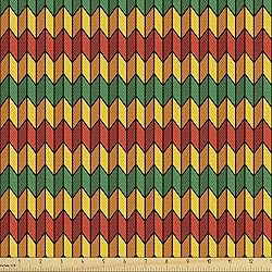Ambesonne Rasta Fabric by The Yard, Geometrical Zig