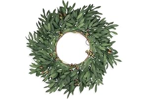 COLORSPEC 24 inch Olive Wreaths for Front Door, Artificial Large Spring Summer All Seasons Year Round Green Olive Branch Wreath for Home Outdoor Indoor Farmhouse Porch Window