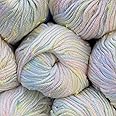 KnitPal Tweed Twinkles Acrylic Yarn with Flecks, 79% Acrylic and 21% Polyester - Tweed Yarn for Crocheting - 3 DK Weight Acrylic Blend Yarn for Knitting - 8 skeins, 696Yds/400g - Creamy White