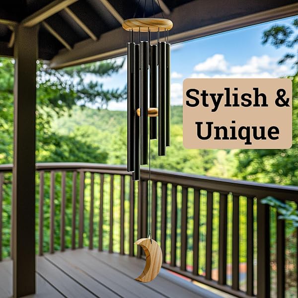 WIND CHIMES FOR OUTSIDE – 32″ ALUMINUM & PINE WOOD RELAXING WINDCHIMES OUTDOORS UNIQUE – LARGE WIND CHIME – MEMORIAL WIND CHIMES FOR LOSS OF LOVED ONE – MEMORIAL WINDCHIMES IN MEMORY OF A LOVED ONE
