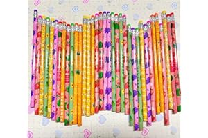 Jsehchya 72PCS Corlorful Wooden cased Pencils for Kids with Erasers, Wood Wedding Golf for School,Drawing,Gift (72PCS) (Fruit, 72)