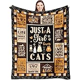 HSEFURNI Cat Mom Gifts Blanket 60" x 50" - Cat Lover/Lady/Owner Gifts for Women/Girl - Cats Themed Presents