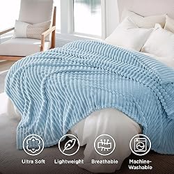 Bedsure GentleSoft Blue Full Blanket for Couch