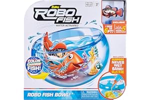 ROBO ALIVE Robo Fish Water Activiated Swimming Pets Fish Bowl Playset by ZURU Color Changing Toys and Never Wet Sand