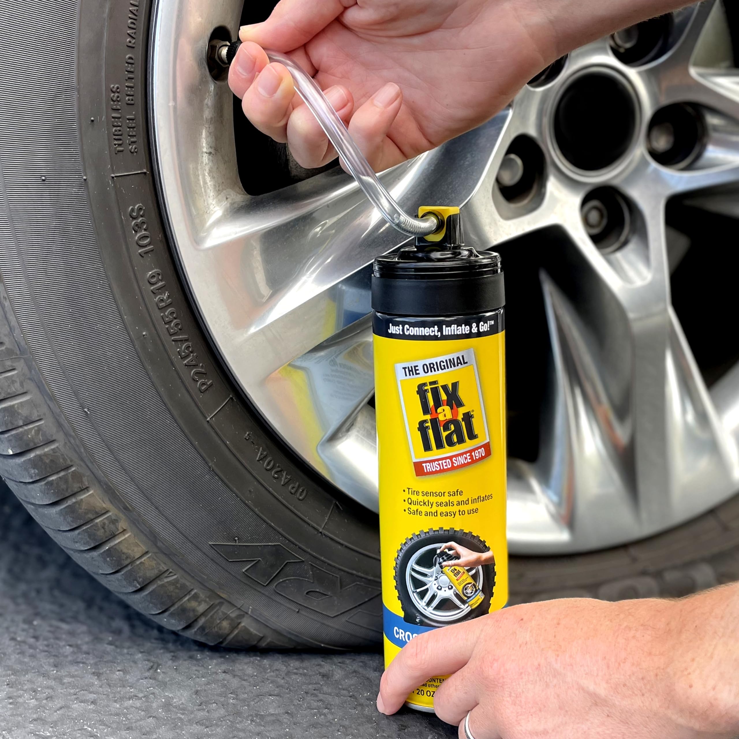 Fix-a-Flat S60430 Aerosol Emergency Flat Tire Repair and Inflator, For Large Tires, Eco-Friendly Formula, Universal Fit for all Cars and Small Trucks/SUVs, 20 oz. (Pack of 1)