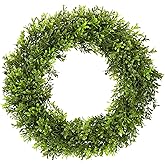 Boxwood Wreath Artificial Preserved Boxwood Wreath for Garden Front Door, The Plants Will Keep Your Door, Walls, and Windows Fresh All Year Round and is an Great Home Decor -22 INCH