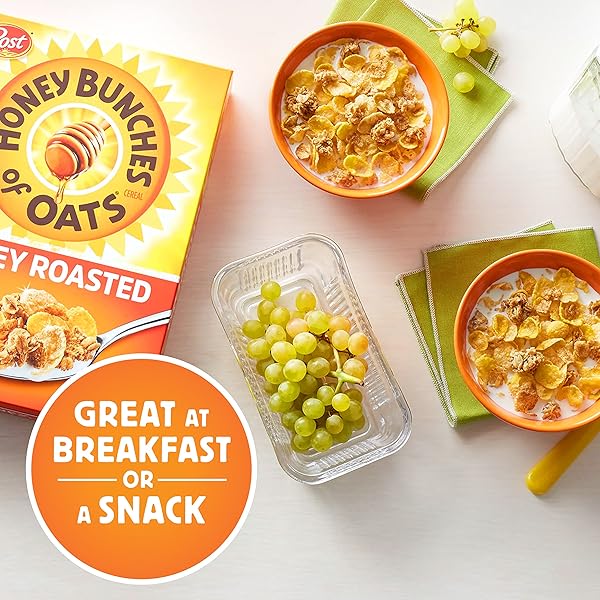 HONEY BUNCHES OF OATS CRUNCHY HONEY ROASTED CEREAL 18 OUNCE (PACK OF 1) BOX