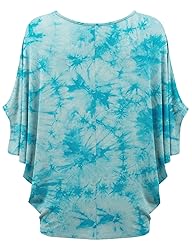 LL WT1096 Womens Tie Dye Scoop Neck Half Sleeve