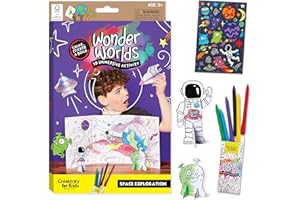 Creativity for Kids Wonder Worlds 3D Coloring Craft Kit: Outer Space Exploration - Space Coloring Kit for Boys and Girls Ages 6-8+, Kids Gifts and Activities