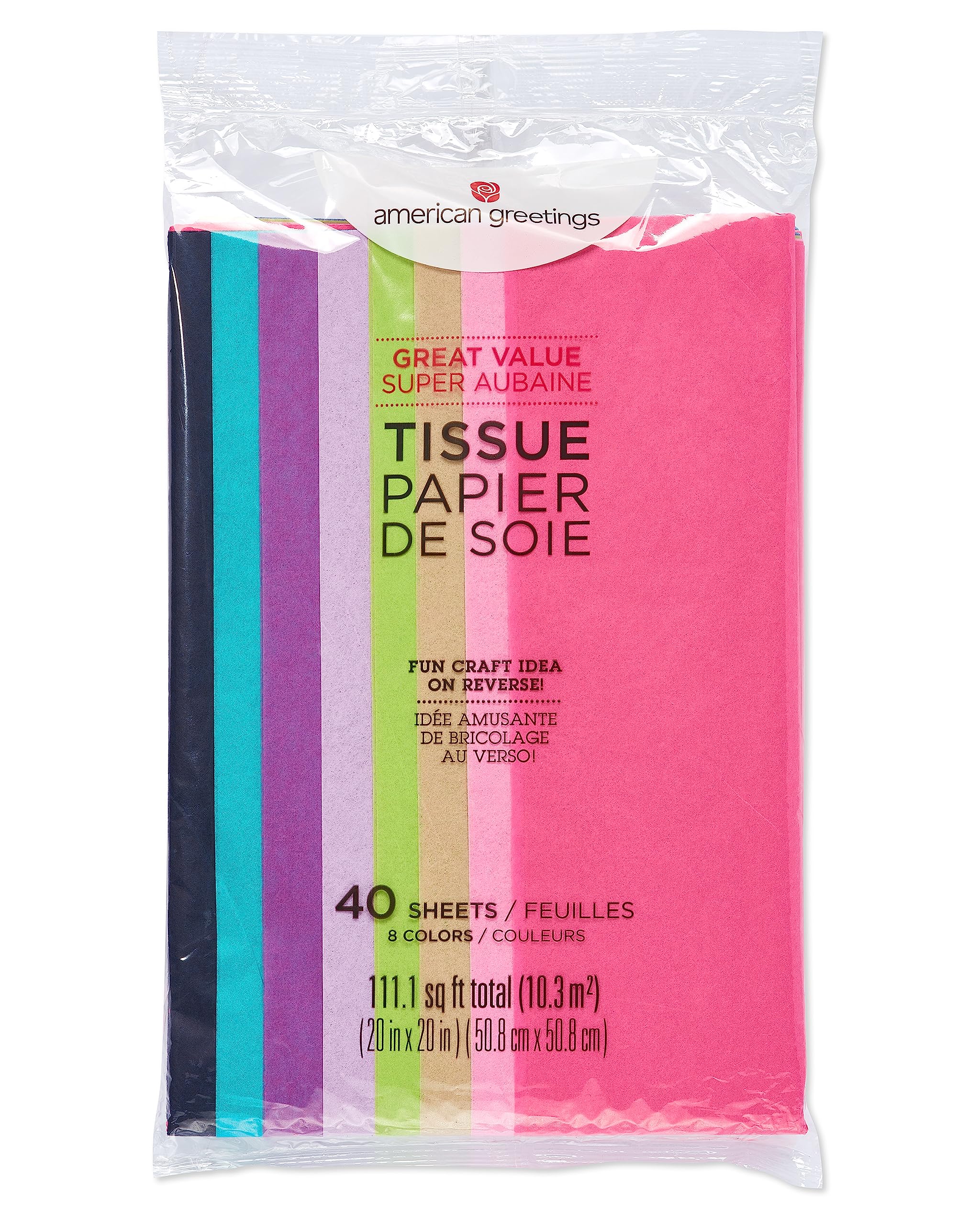 American Greetings 40 Sheet 20 in. x 20 in. Jewel Tone Tissue Paper for All Occasions