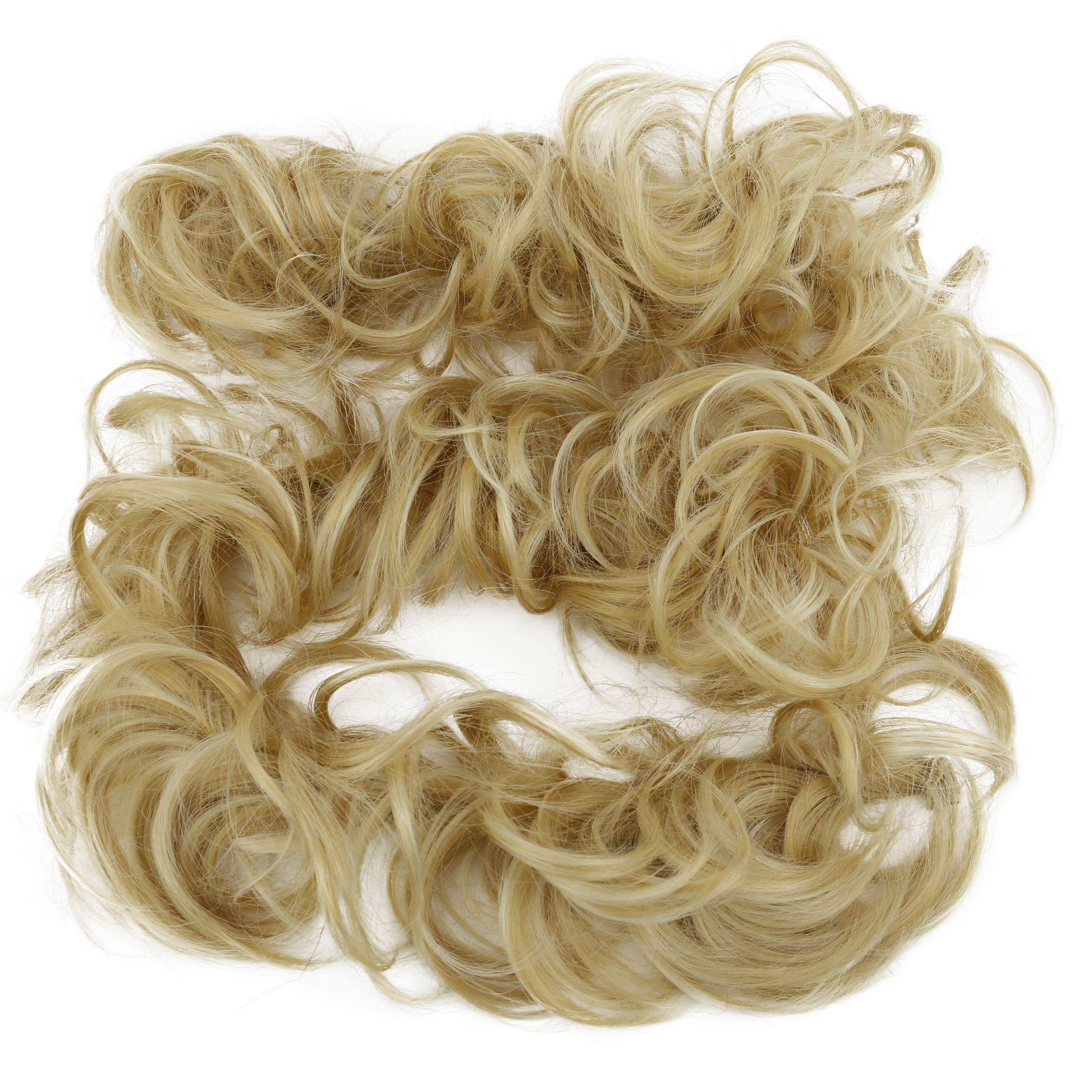 CAISHA XXL Hairpiece Scrunchy Updo Bridal Hairstyle Voluminous Curly Messy Bun Light Blonde HW39
