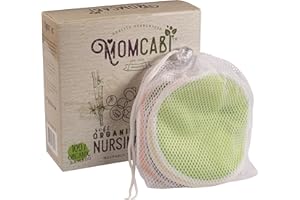 BIRSPPY Reusable Nursing Pads 8 Pack Leak Proof Layer Washable Made from Organic Bamboo Plus Laundry Bag