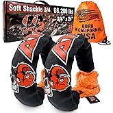 ATR Soft Shackles 3/4” x 24” (2 Pack, Orange) – 66,200 lbs Synthetic Rope Recovery Shackles – Heavy-Duty UHMWPE Tow Connectors for Off-Road 4x4, Jeep, Truck, ATV, UTV