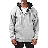 Pro Club Men's Full Zip Reversible Fleece and Thermal Hoodie