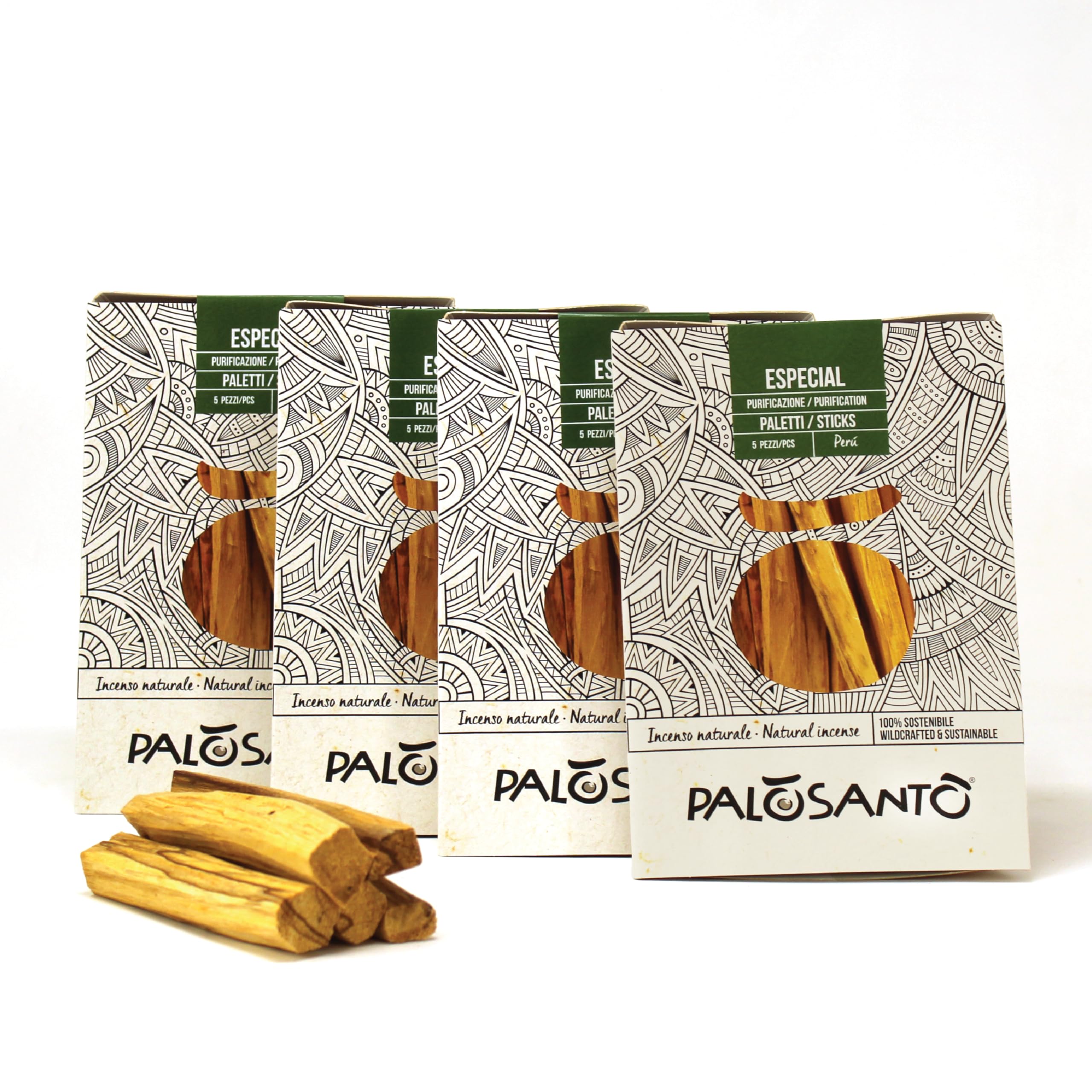 PALOSANTO - Palo Santo Sticks Especial - 20 Thick Incense Sticks - Strong Aroma - Palo Santo Wood Wild Harvested & Sustainably Sourced in Perù - Natural Incense for Rituals and Ceremonies