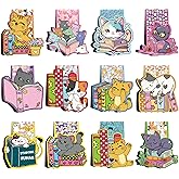 RUBOAOA Cat Bookmark, 12 Pcs Cute Magnetic Bookmarks, Valentine's Day Tiny Gifts for Friends Galentines and Coworkers