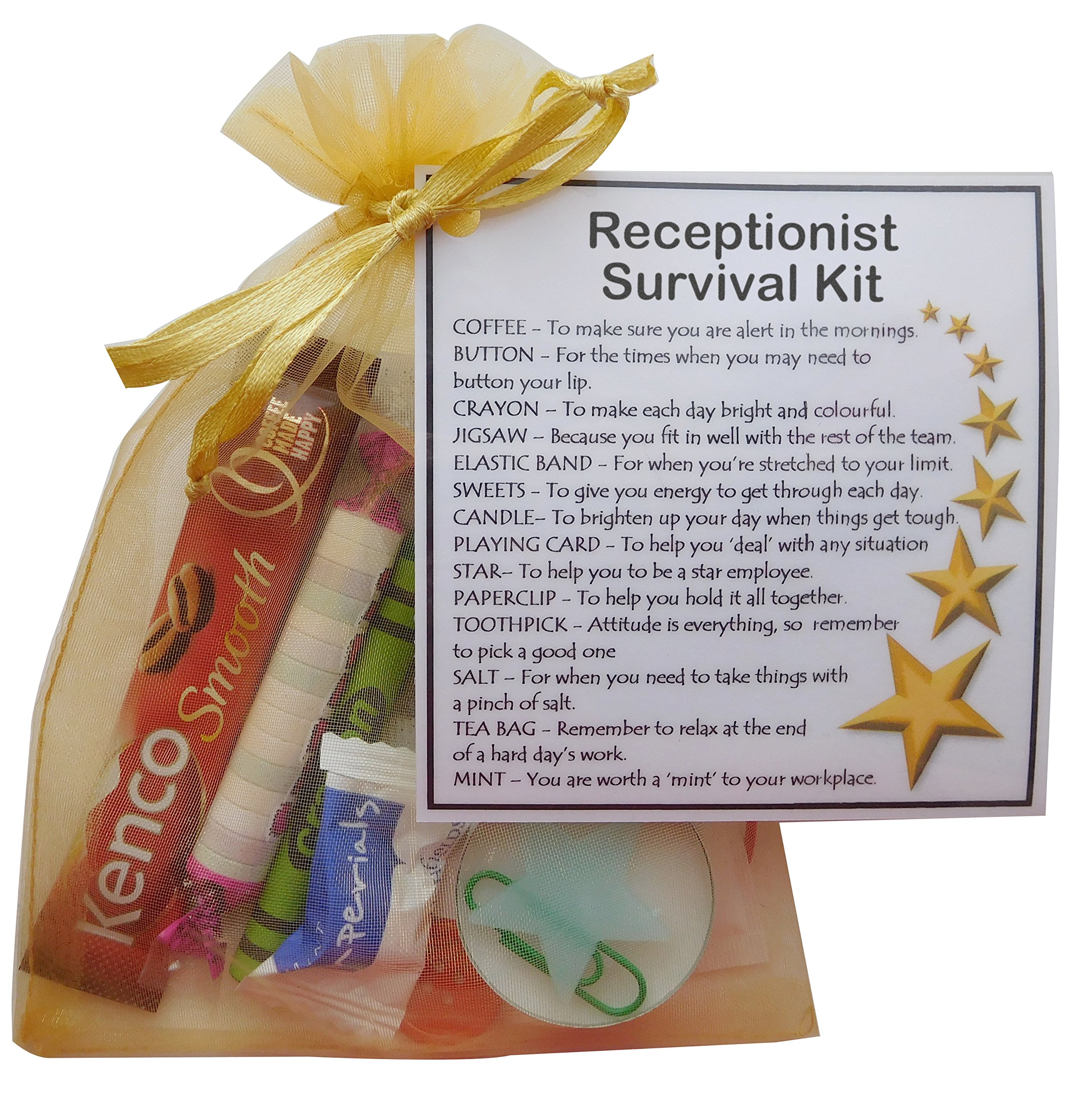 SMILE GIFTS UK Receptionist Survival Kit Gift (New job, Secret santa gift for receptionist)