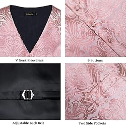 DiBanGu Mens Vest and Tie Set Formal Paisley