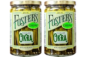 FOSTER'S SINCE 1984 Foster's Pickled Okra in Jar, Original, 32oz, 2 Pack, Traditional Pickled Vegetables Recipe for over 40 years, Low Calorie Snack, Gluten Free, Fat and Preservative Free Pickles