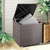 CASARIA Polyrattan Garden Storage Box 318 L Brown 75x75x70cm with Gas Spring view 6