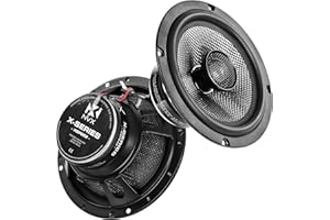 NVX® XSP652 6.5" Car Speakers, 600W Max, 200W RMS, 2-Way 6-1/2 inch Coaxial w/ 1" Silk Dome Tweeters & Built-in X-Overs, Easy to Install in Cars/Trucks/Doors (Pair)