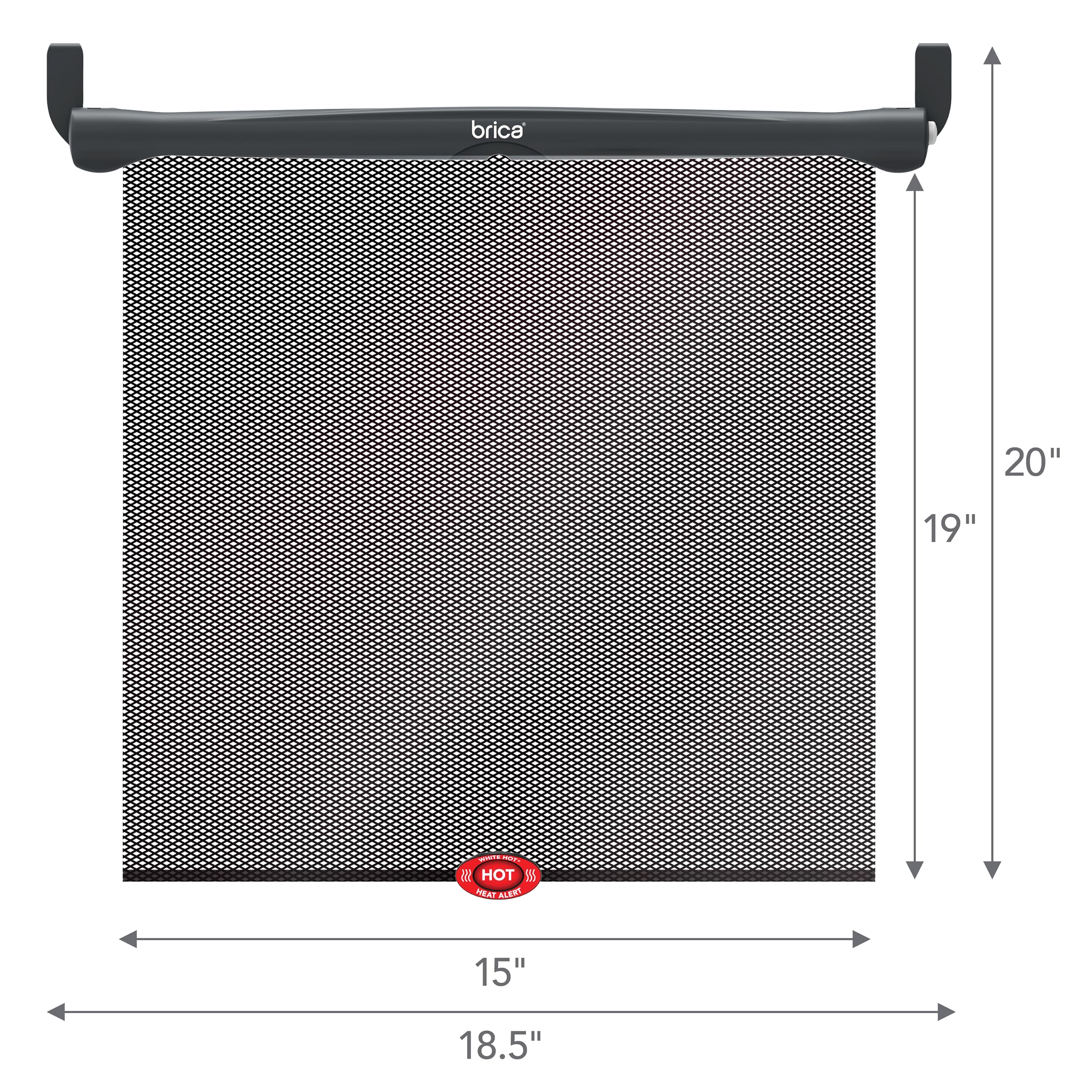 Munchkin Brica Sun Safety Car Window Shade with Heat Alert, Helps Block UVA/UVB Rays, 2 Pack, Black