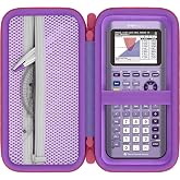 Baval Hard Case for Texas Instruments TI-84 Evo/TI-84 Plus CE Calculator | Fits for TI-84 Evo/TI-84 Plus CE/TI-84 Plus/TI-Nspire CX II CAS/TI-Nspire CX II Calculator, Purple Case+Rose Red Zipper