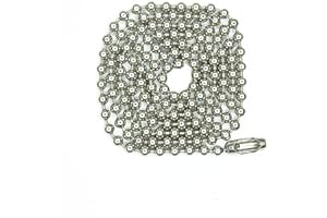 Glory Qin 3.2mm Stainless Steel Ball Chains & 60 Matching connectors (#6, 40 Feet)