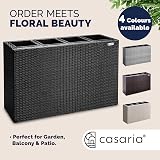 Casaria Flower Box 4 Inner Pots Polyrattan Rectangular Planter Black view 7