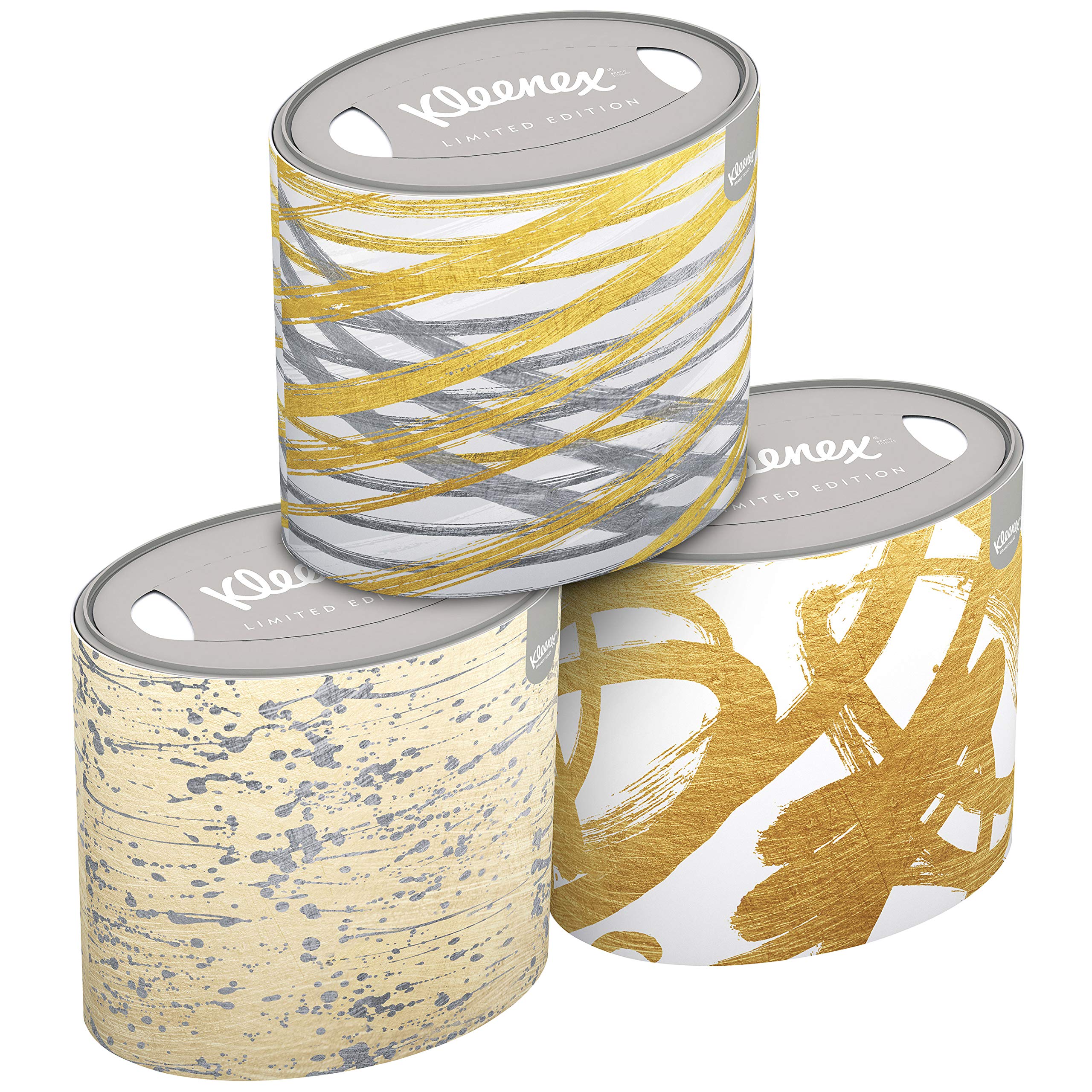 Kleenex Collection Design Facial Tissues - 12 Cube Tissue Boxes - Stylish Packaging For Every Room In The House - Contains 3 Designs