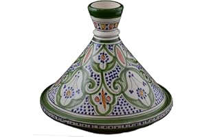 TREASURES OF MOROCCO Moroccan Handmade Serving Tagine Exquisite Ceramic With Vivid Colors Traditional 12 inches Across XLarge