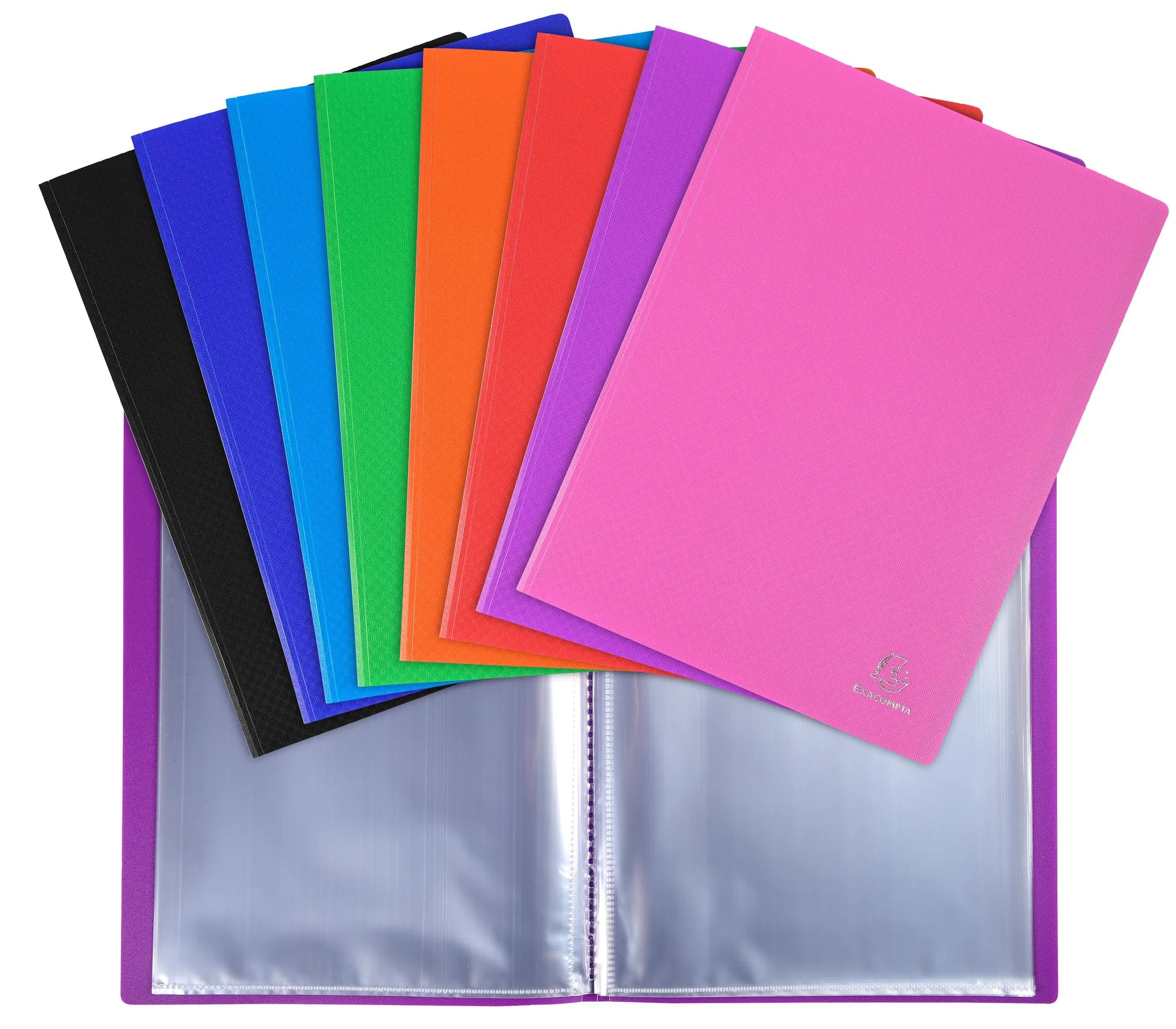 Exacompta - Ref 8840E - Opak PP Display Book - 240 x 320mm in Size, Suitable for A4 Documents, Polypropylene Flexible Cover, 40 Pockets, 80 Viewing Pages - Random Colour