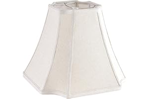 GO&SO GOSO 1 Pc Square Cut Corner Medium Lampshade 13.2", Beige Fabric Lamp Shade for Table and Floor Lamps, 6.5x13.2x10.6" Spider Octagonal Lamp Shades Replacement for Bedroom DIY Bell, Easy Assembly