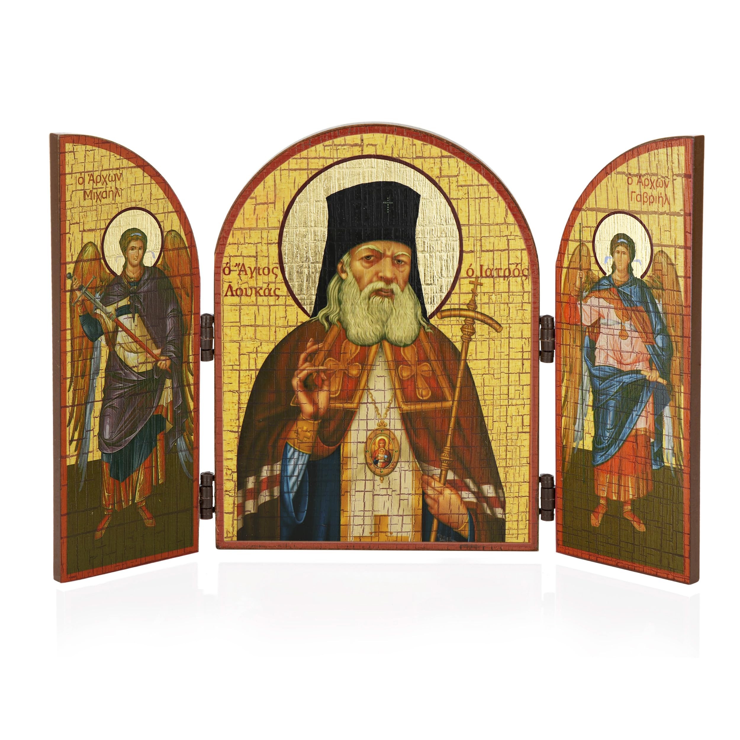 NKlaus Saint Luke Surgeon Icon Triptych Wood 25 x 16 cm Christian 13881