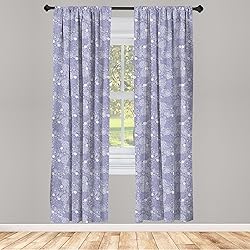 Lunarable Flower Window Curtains, Shabby Form Lace