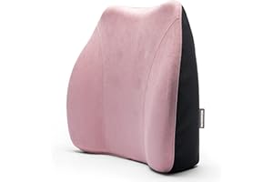 WENNEBIRD Model Q Lumbar Support Pillow - Patented Ergonomic Back Support for Lower Back Pain Relief for Office Chair, Car, Sofa, Plane, Couch, Recliner - Pink