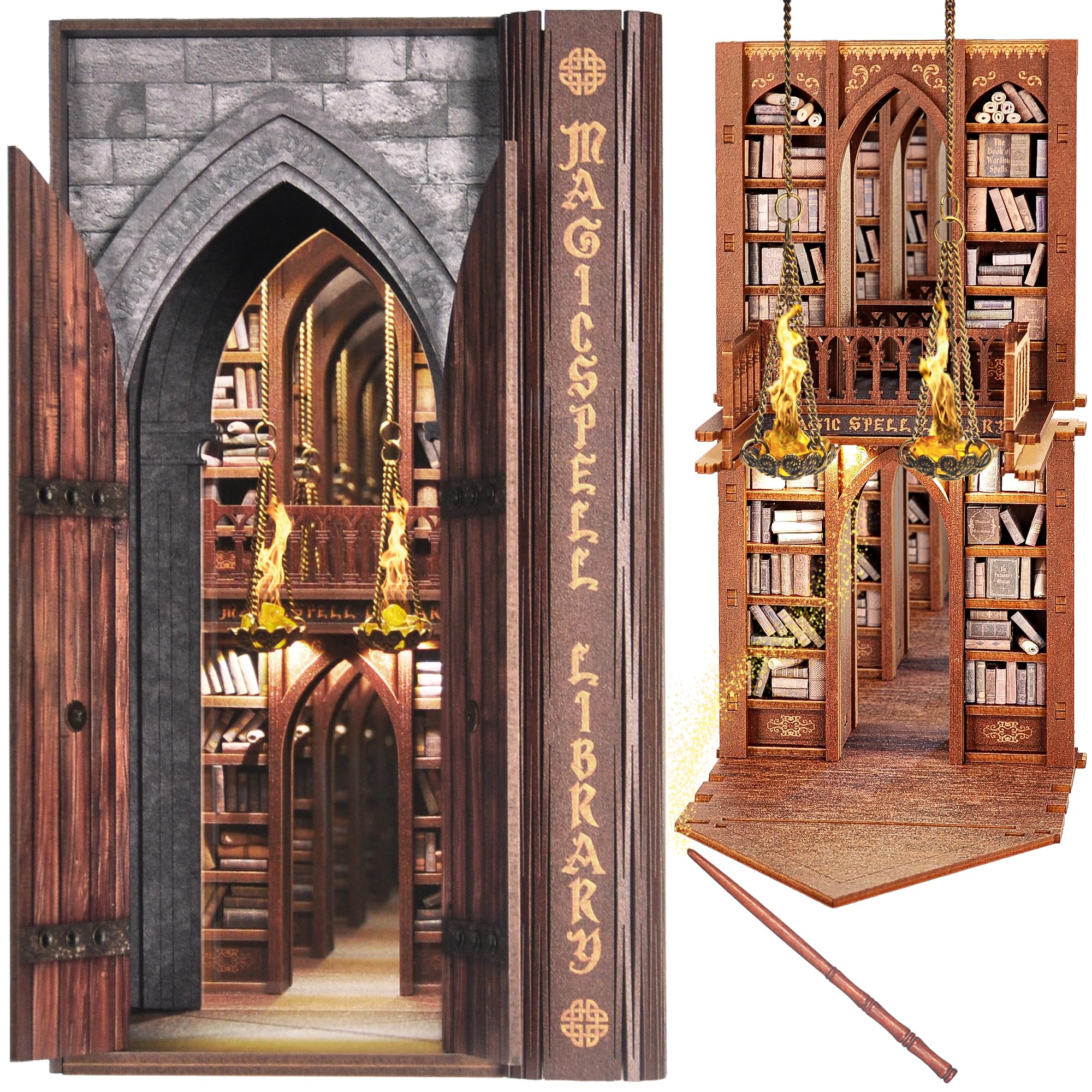 Photo 1 of Dolphin Island DIY Book Nook Kit for Adults, Infinite Magicspell Library Booknook with Flame Illusion